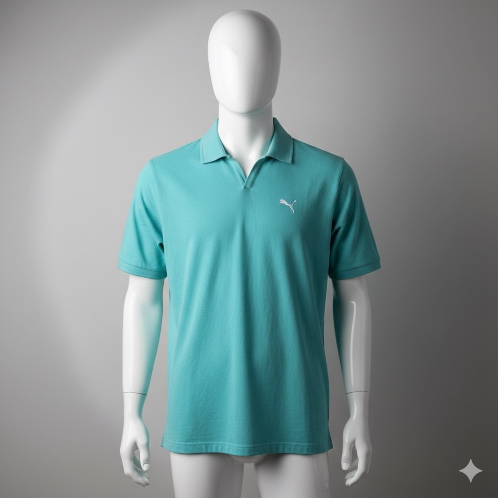 Puma Men's Aqua V-Neck Polo Shirt size‎ XL